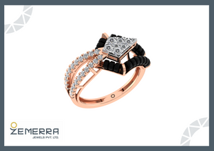 Stunning 14K Rose Gold Diamond Rings Sarafa Bazar India