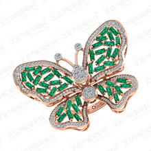 Lavish 14K Gold Diamond Butterfly Shape Ring Design Sarafa Bazar India