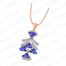 Elegant 14K Rose gold Diamond Tiered Drop Pendant Sarafa Bazar India