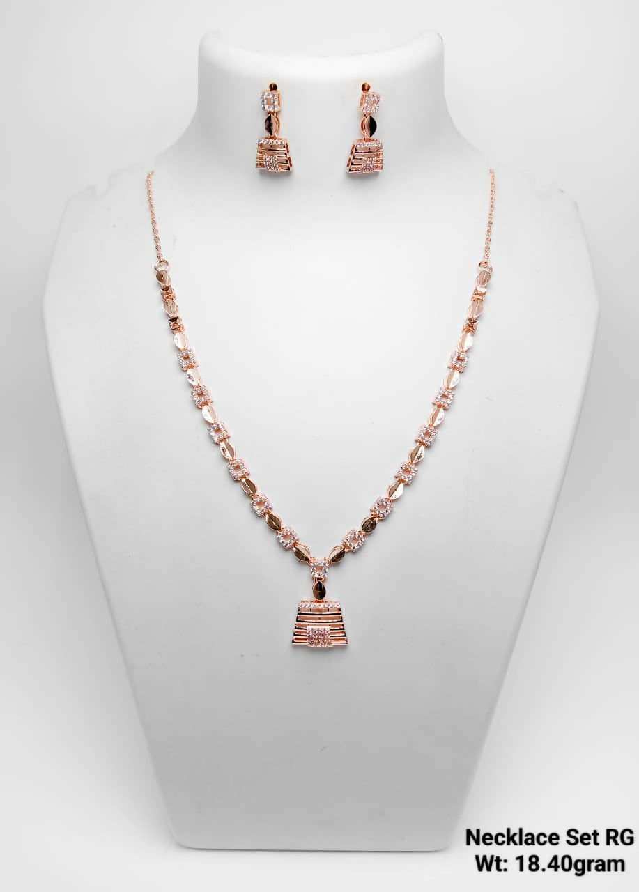 925 Silver Gold Plated Necklace Set Sarafa Bazar India