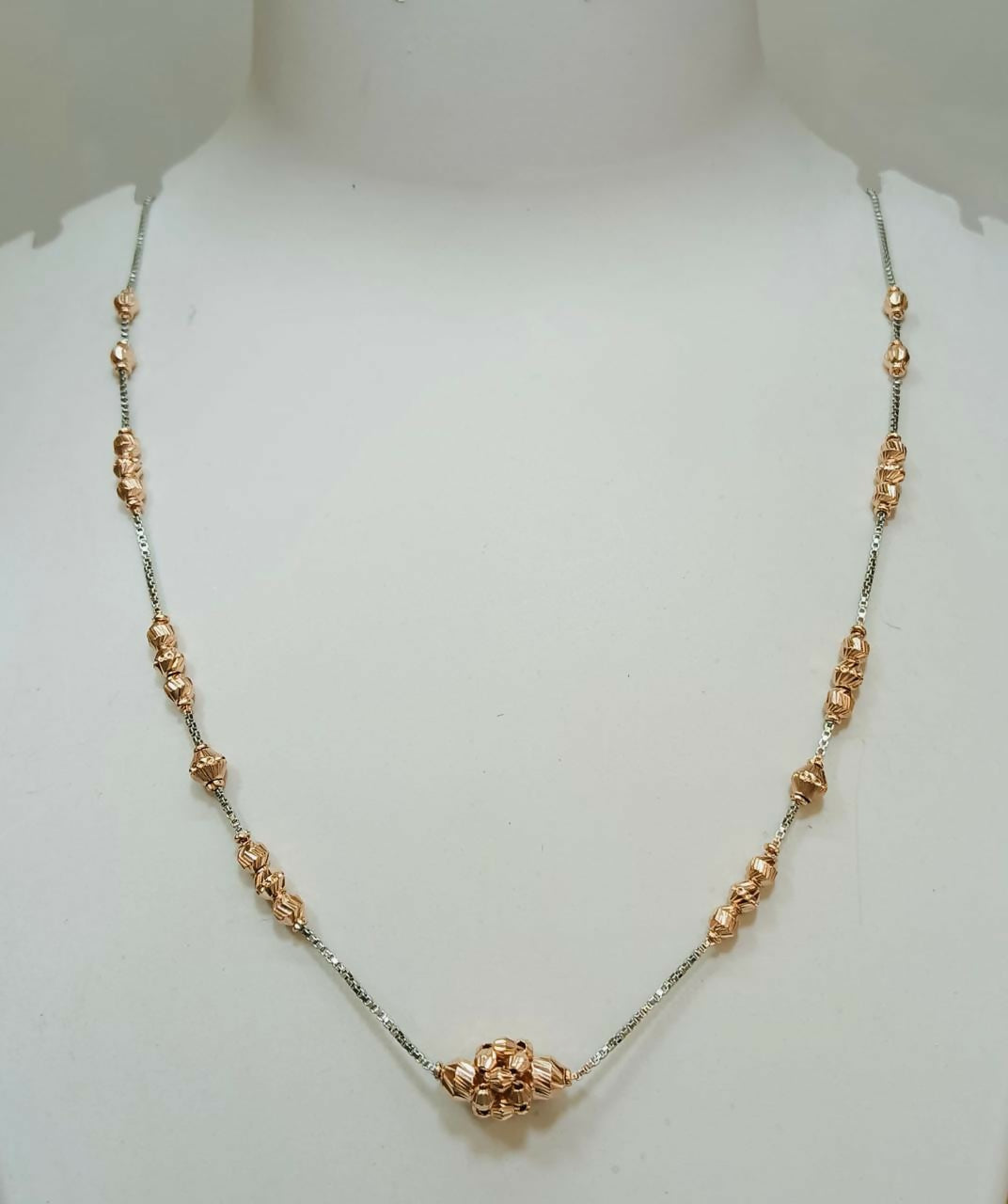 925 Silver Rose Gold Mala Sarafa Bazar India