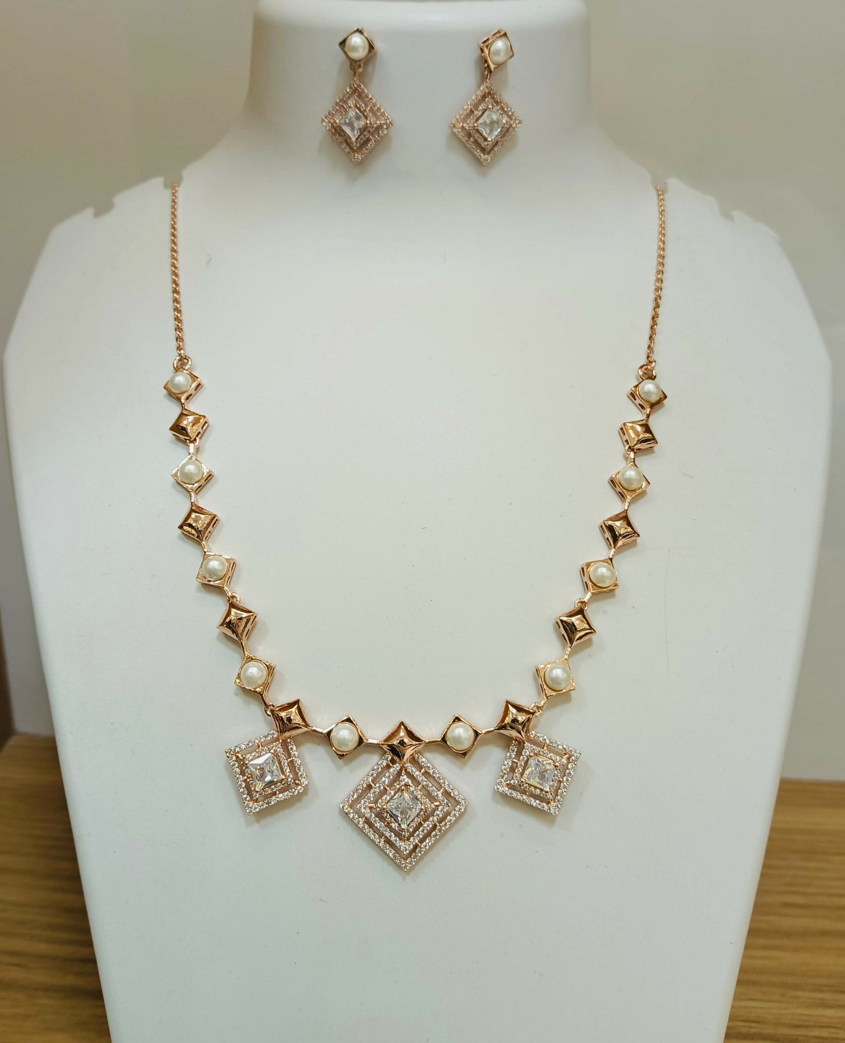 925 Silver Rose Gold Necklace