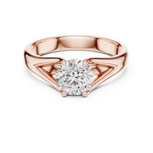 Round Cut Lab Grown Diamond Women's Ring 9Kt Rose Gold LR-8 Sarafa Bazar India