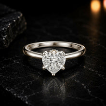 Heart Cut Lab Grown Diamond Women's Ring 9Kt White Gold LR-64 Sarafa Bazar India
