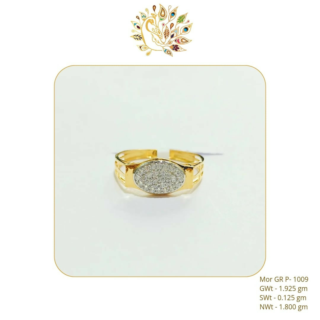 22kt Mor CZ Stoneless Gents Ring Sarafa Bazar India