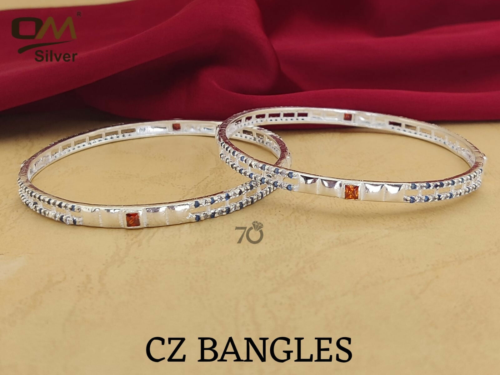 Silver CZ Bangles Sarafa Bazar India