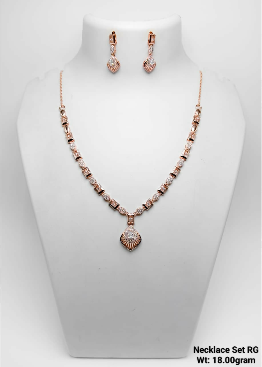 925 Silver Gold Plated Necklace Set Sarafa Bazar India