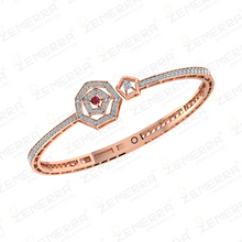Hot Selling 14K Rose Gold Diamond Open Bangle Bracelets Sarafa Bazar India