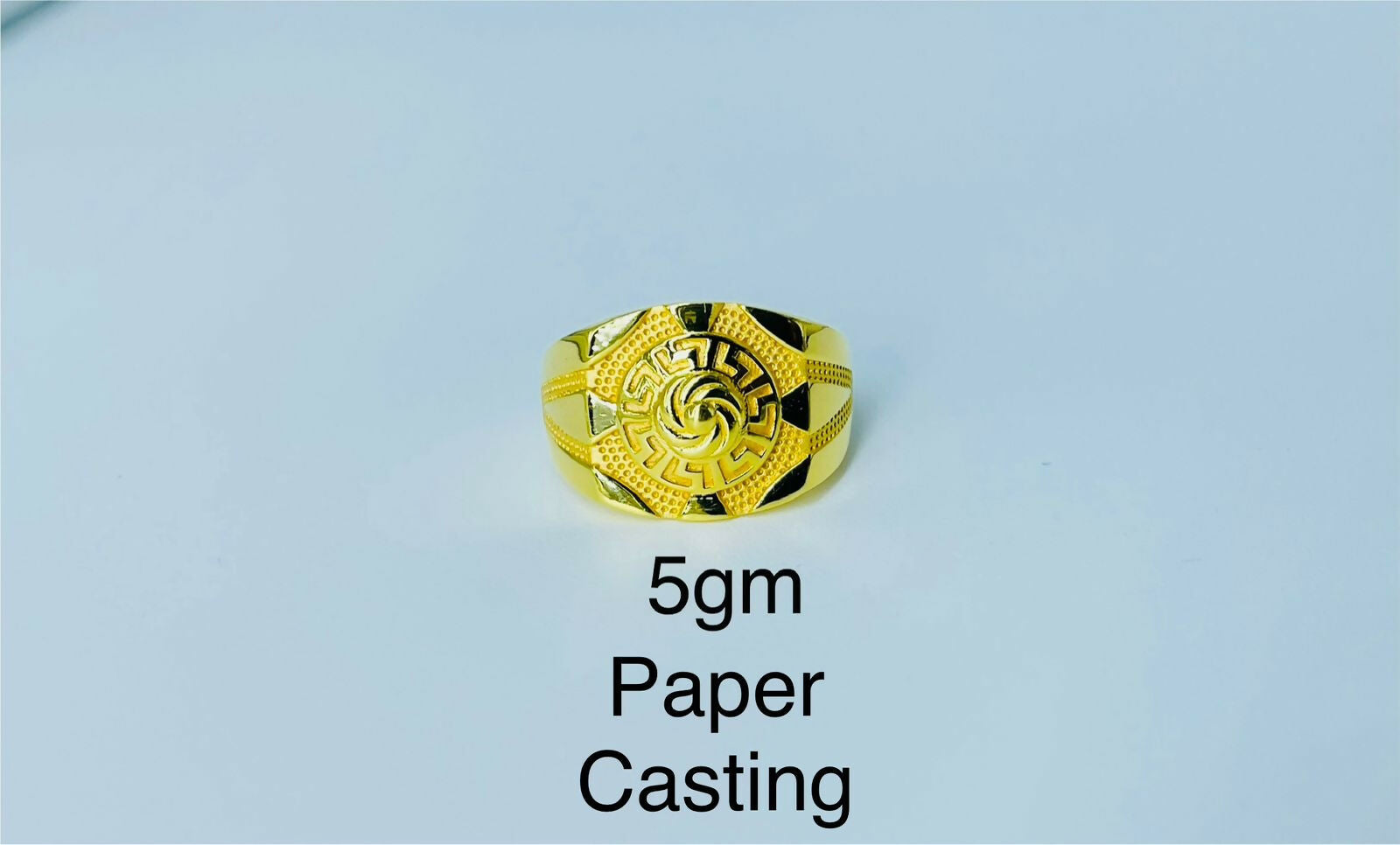 22kt Paper Casting Gents Ring Sarafa Bazar India