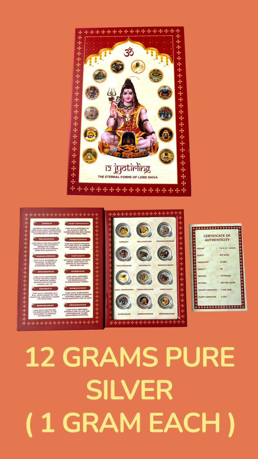 12gm Silver Coins 1gm Each Sarafa Bazar India