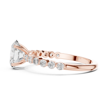 Oval Cut Lab Grown Diamond Women's Ring 9Kt Rose Gold LR-67 Sarafa Bazar India