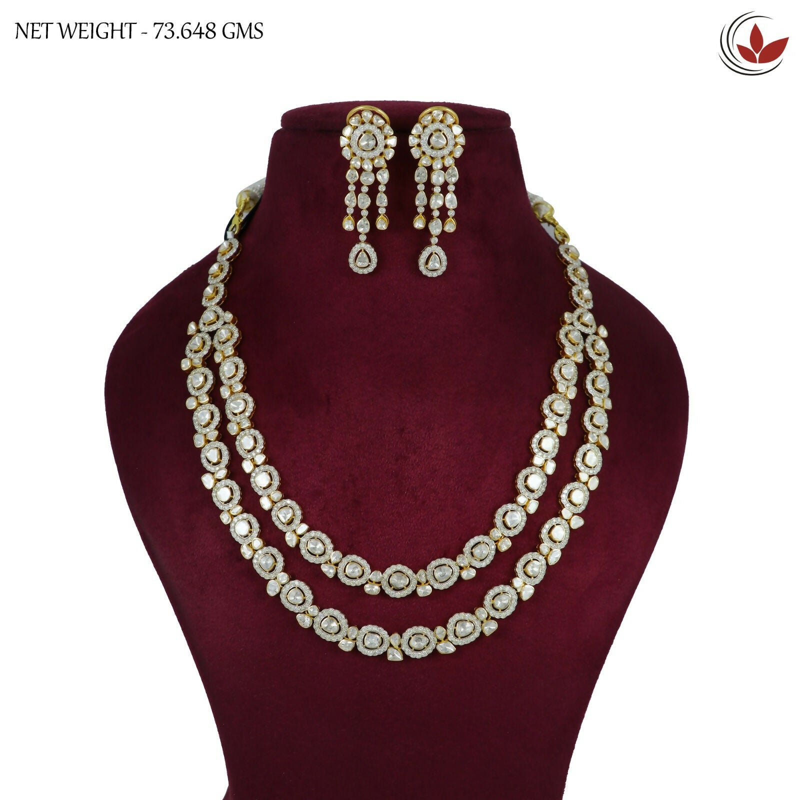 14kt Diamond Polki Necklace Sarafa Bazar India