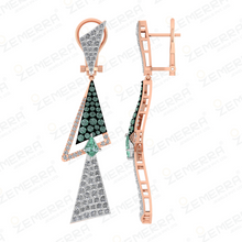 Women's Nutural Diamonds Dangle Earring in 14K Gold Sarafa Bazar India