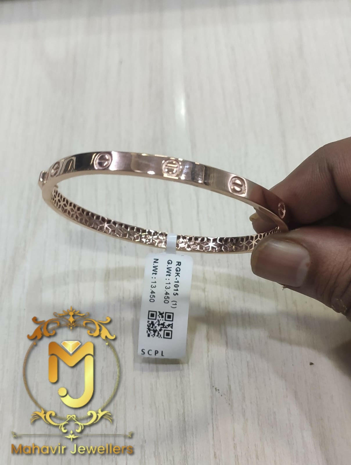 Rose Gold Gents Kada Sarafa Bazar India