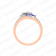 14K Gold Tanzanite Gemstone and Diamonds Ring Sarafa Bazar India