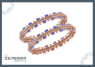 14K Rose Gold Diamond Bangles - Fine Jewelry For Her Sarafa Bazar India