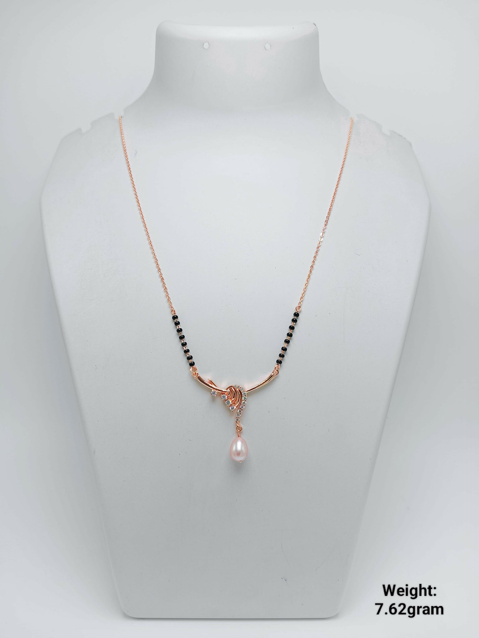 925 Silver Rose Gold Mangalsutra Sarafa Bazar India