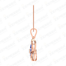 Dizzling Diamond Floral Pendant Set in14K Rose Gold Sarafa Bazar India