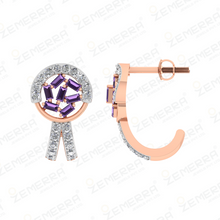 Luxurious 14k Rose Gold Diamond Hoop Earring Sarafa Bazar India