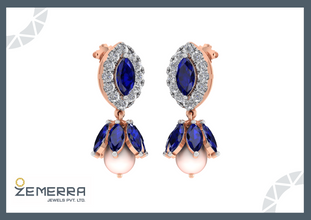 Stylish 14K Gold Diamond Danglers Earring for Parties
