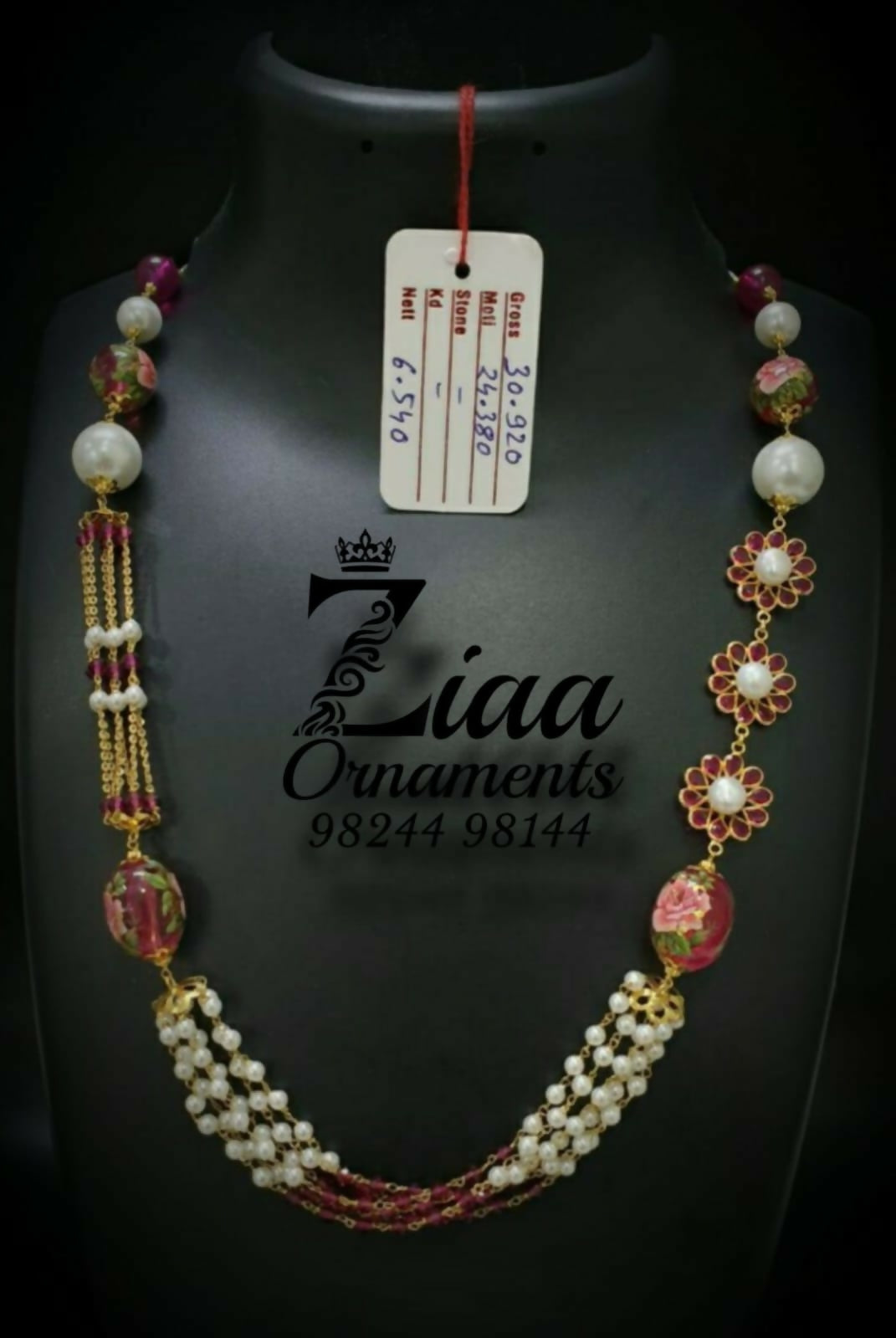 Light Weight Gold Stone Mala Sarafa Bazar India