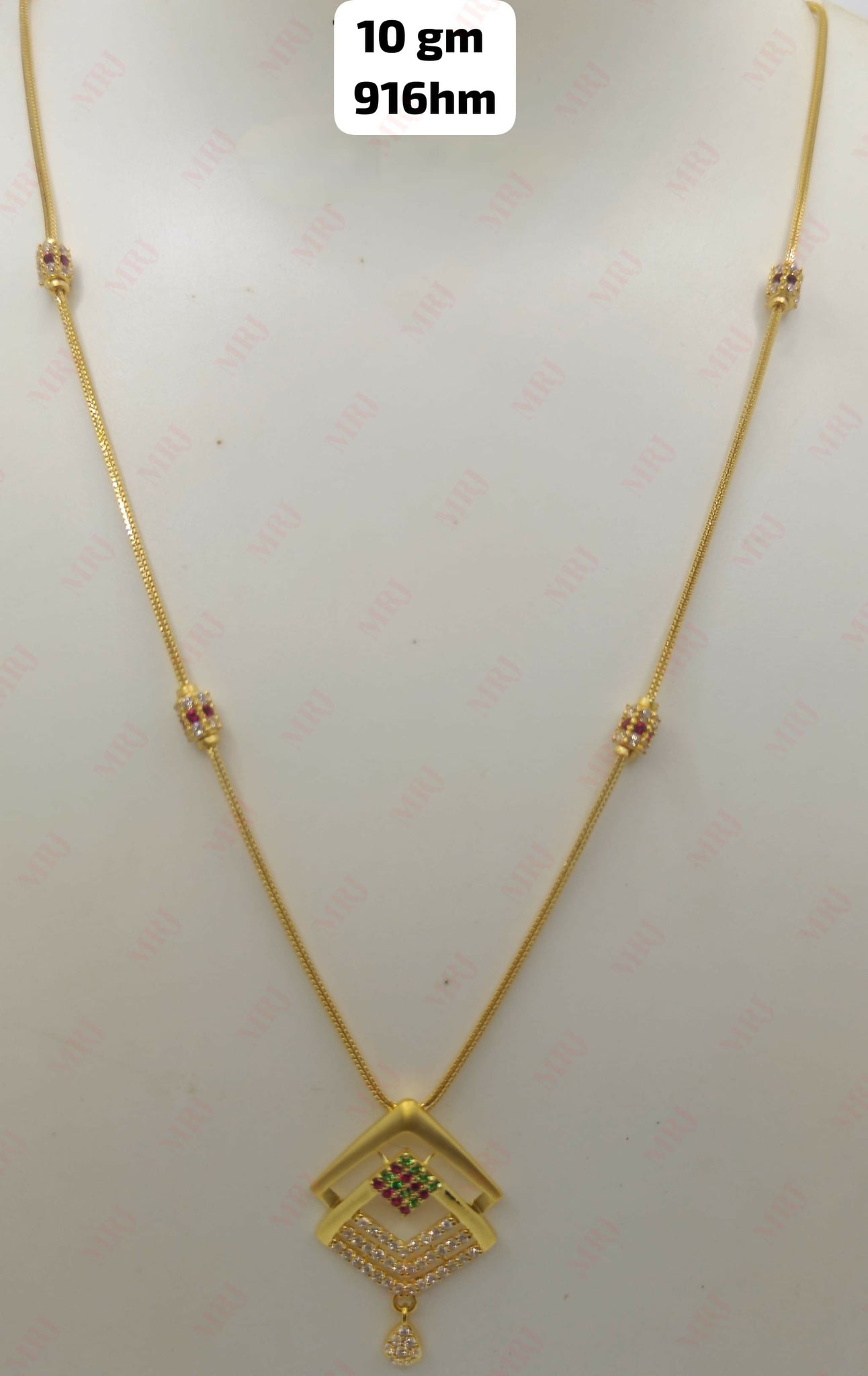 22kt CZ Chain Set Sarafa Bazar India