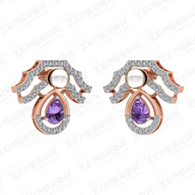 Lavish 14K Rose Gold Diamond Shield Drop Pendant Sarafa Bazar India