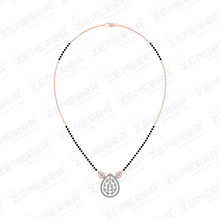 14K Rose Gold Diamond Fancy Mangalsutra Set Sarafa Bazar India