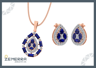 Dizzling Diamond Pendant in 14KT Gold with lab grown diamond Sarafa Bazar India