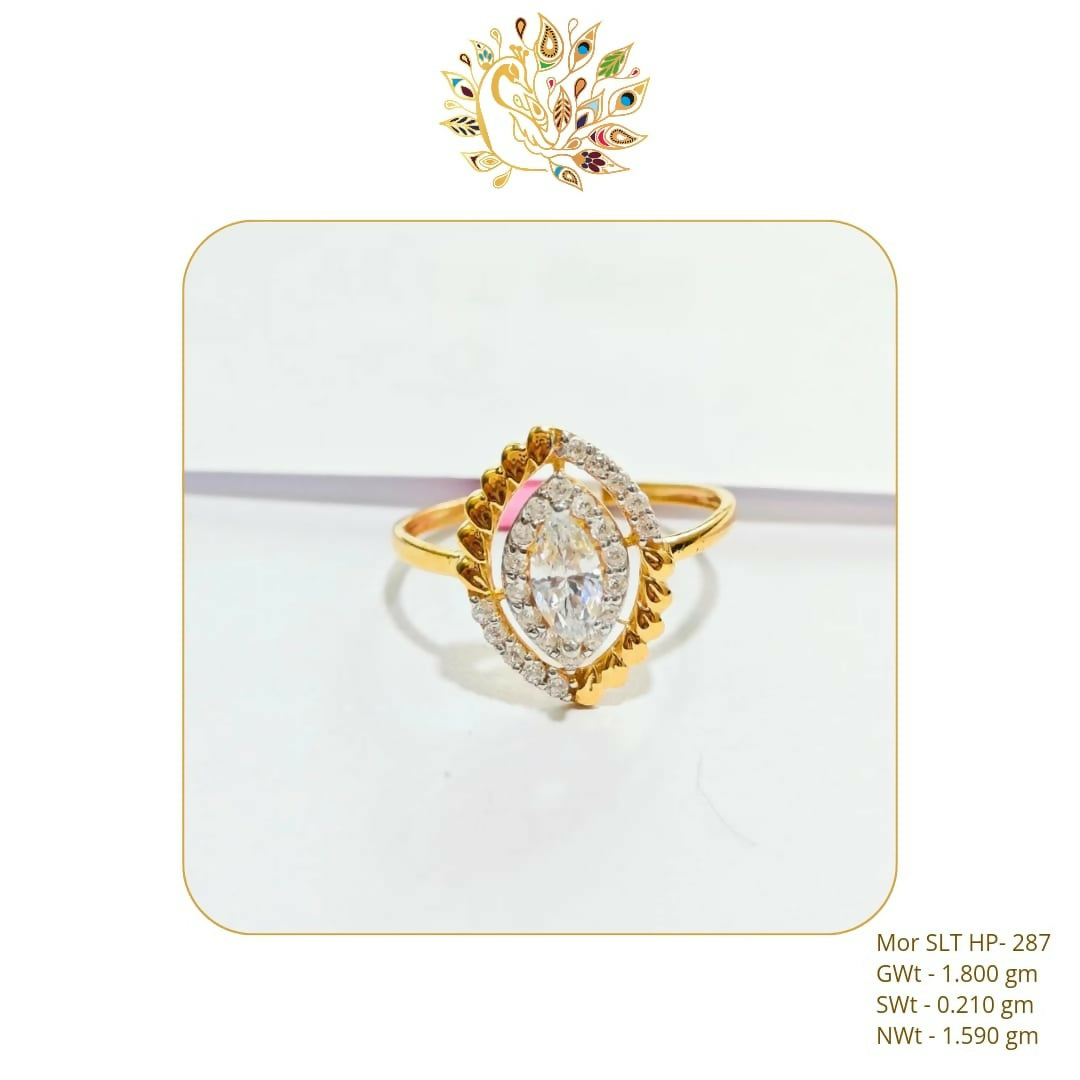 22kt CZ Stoneless Solitaire Rings Sarafa Bazar India