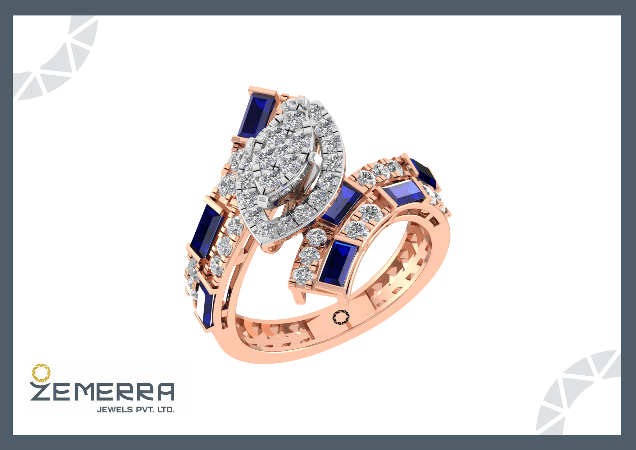 14K Rose Gold Diamond Rings - Perfect For Gifts Sarafa Bazar India