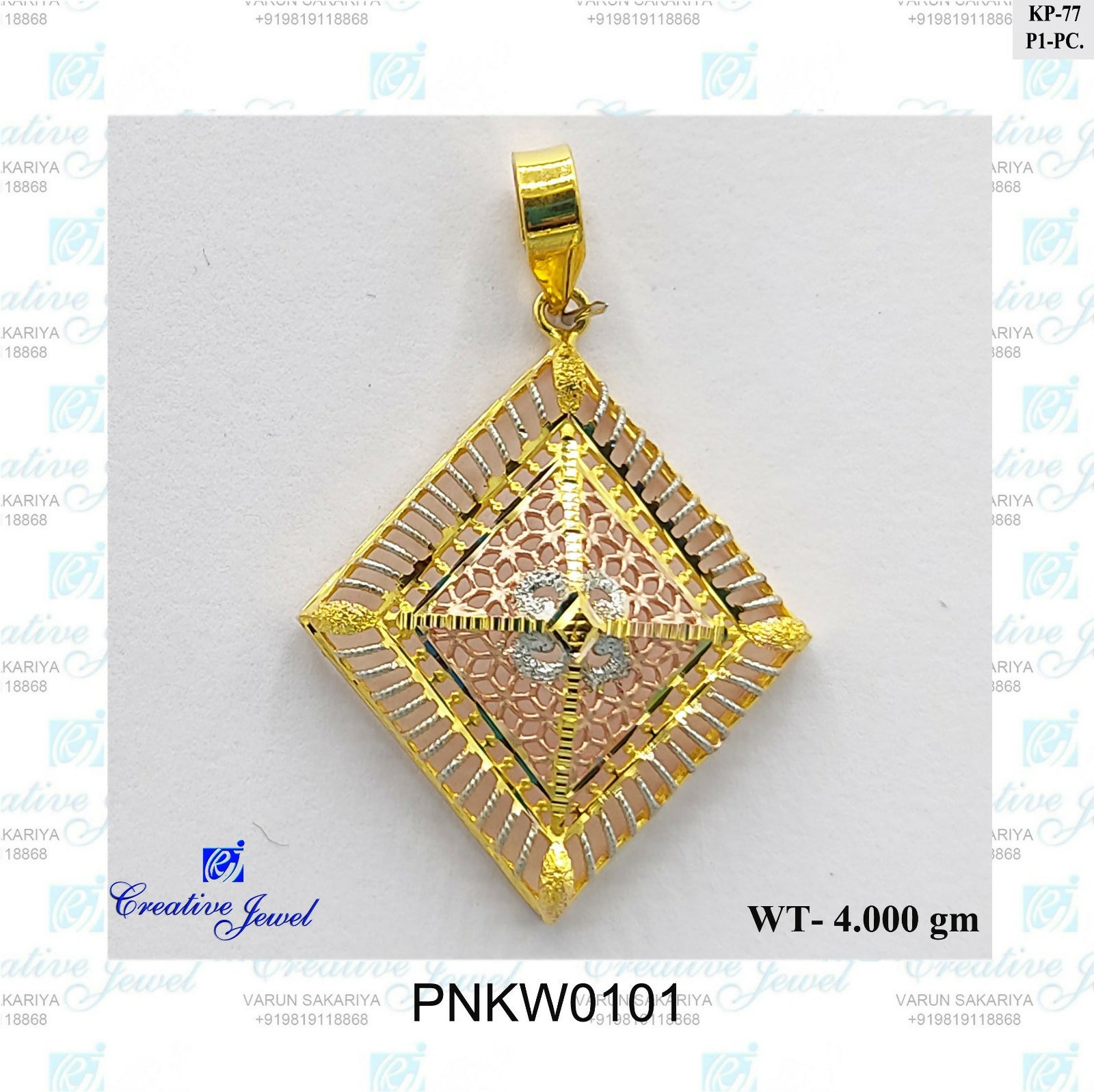 KUWAITY RODIUM PENDANT Sarafa Bazar India