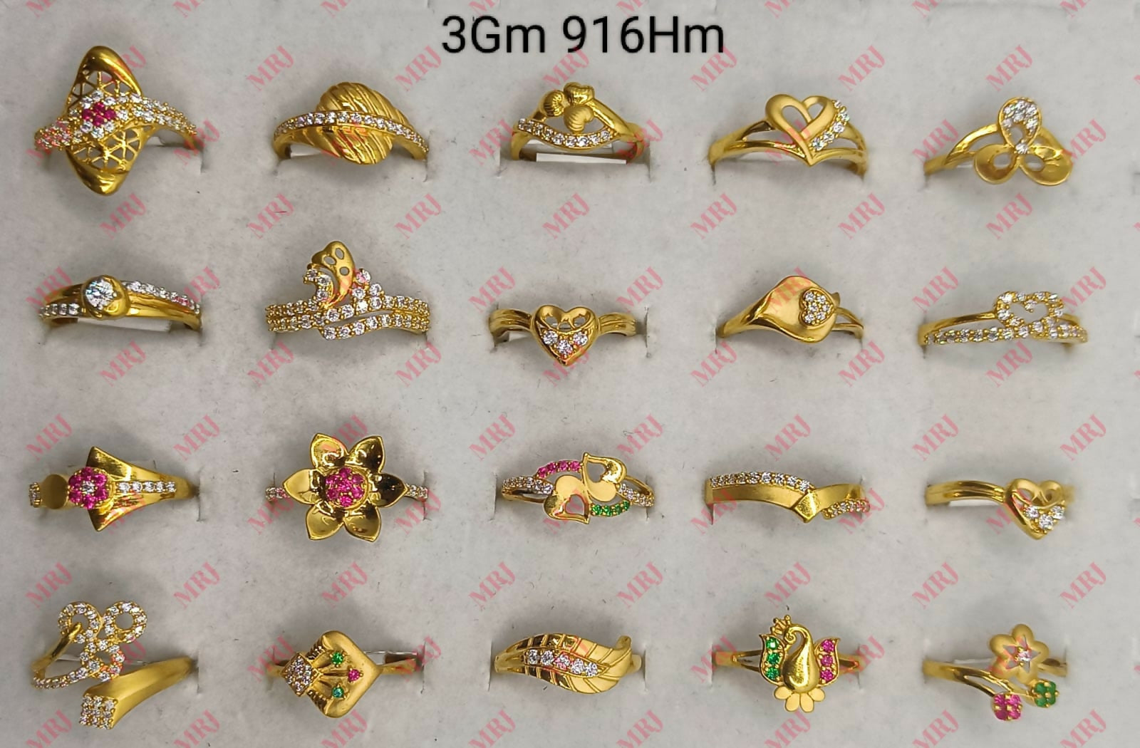 22kt CZ Ladies Rings Sarafa Bazar India