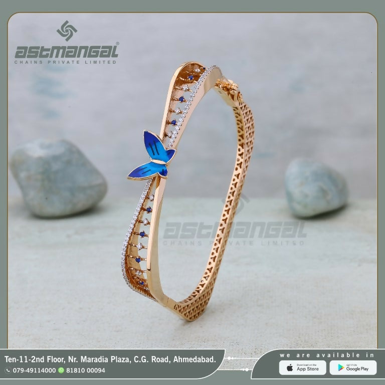 Rose Gold CZ Ladies Bracelet Sarafa Bazar India