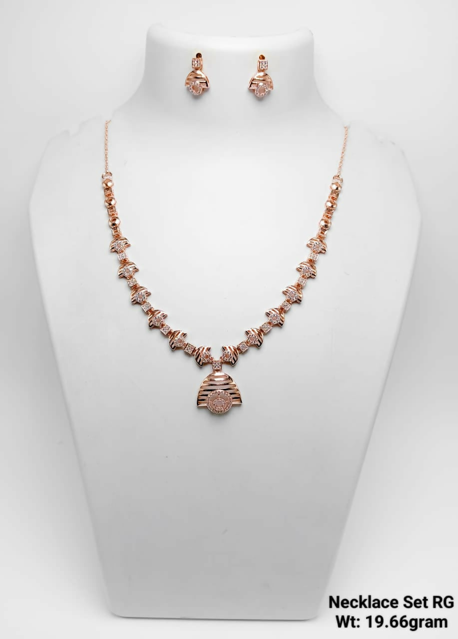 925 Silver Gold Plated Necklace Set Sarafa Bazar India