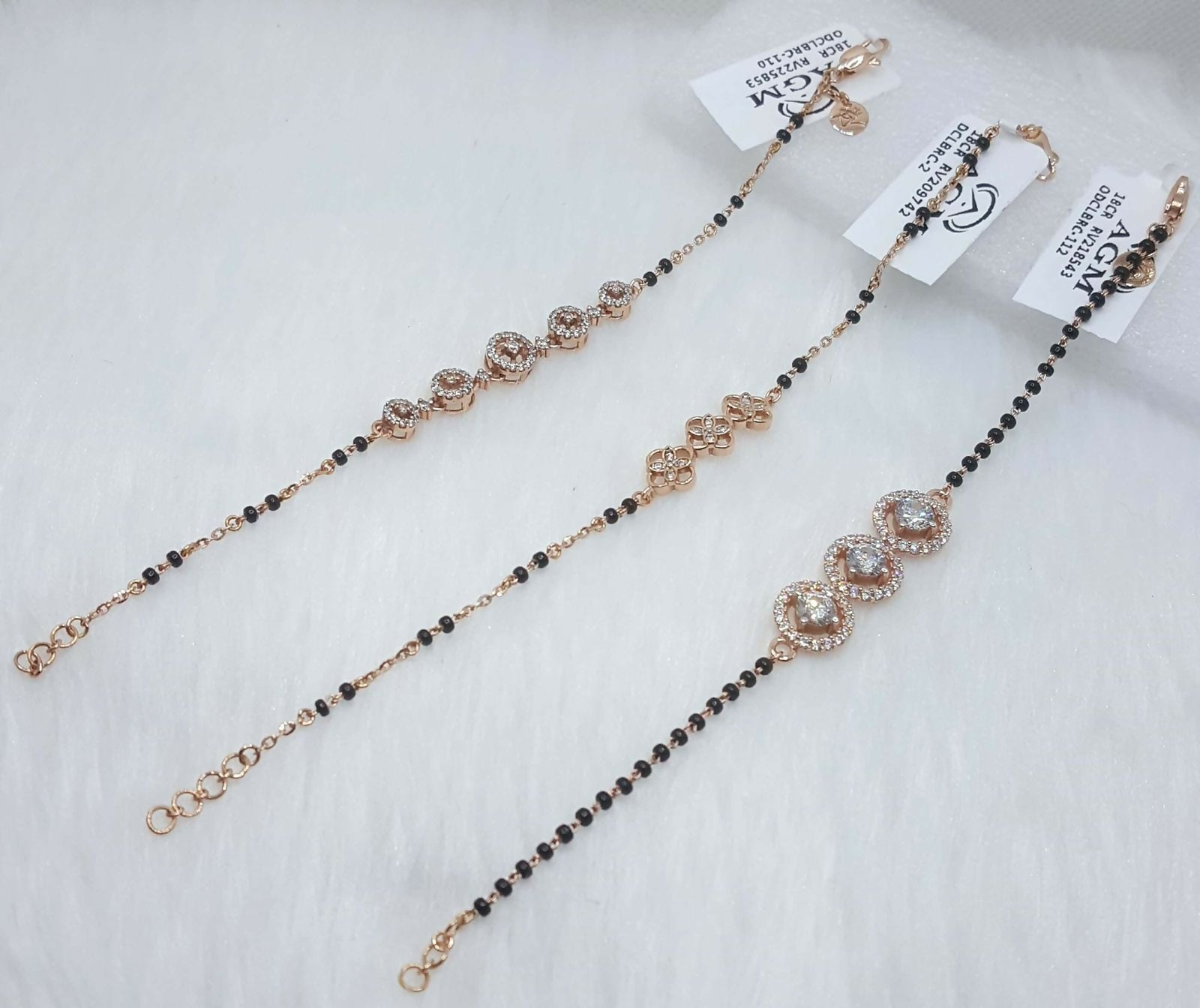 Rose Gold Mangalsutra Bracelet Sarafa Bazar India