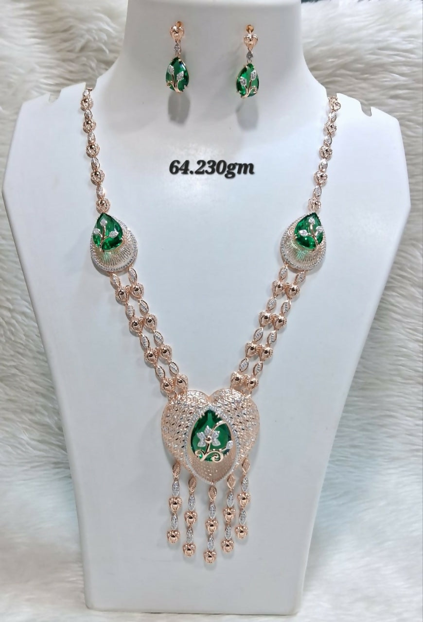 Rose Gold Long Set Sarafa Bazar India