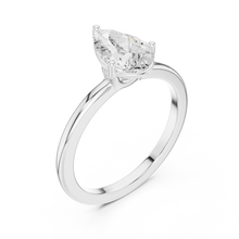 Pear Cut Lab Grown Diamond Women's Ring 9Kt White Gold LR-72 Sarafa Bazar India