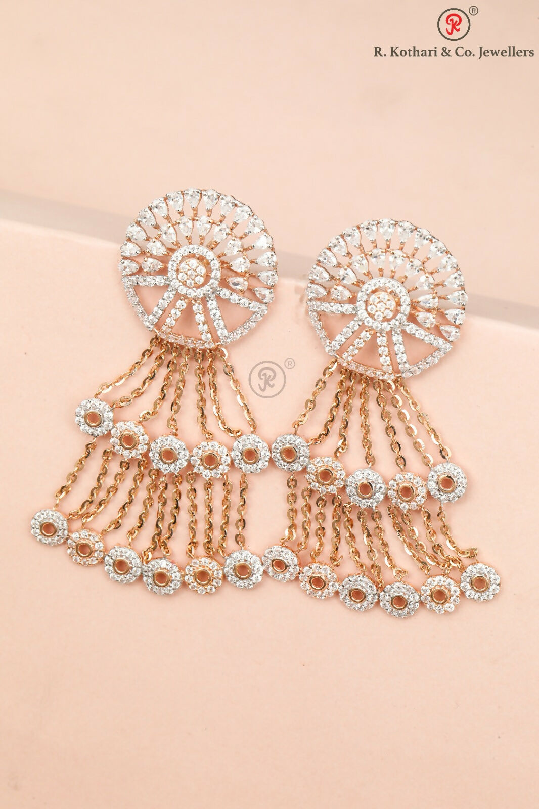 Rose Gold Earrings Sarafa Bazar India