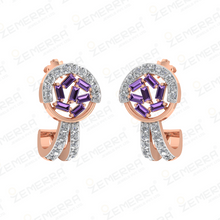 Luxurious 14k Rose Gold Diamond Hoop Earring Sarafa Bazar India