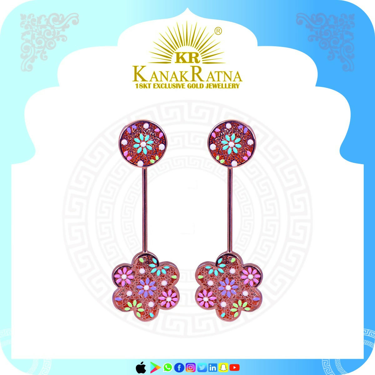 18kt Italian Earring Sarafa Bazar India