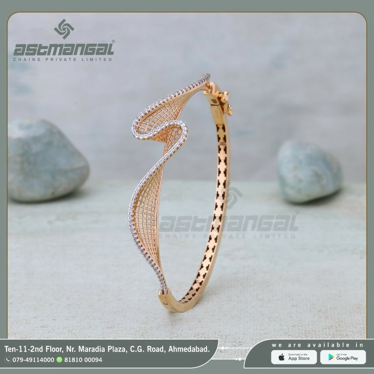 Rose Gold CZ Ladies Bracelet Sarafa Bazar India