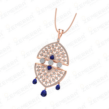Elegant 14K Rose Gold Diamond Pendant Sets - New Collection Sarafa Bazar India