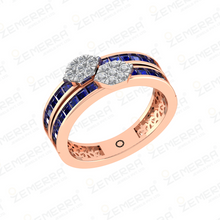 Art Deco Diamond Sapphire Pendant Set with Ring Sarafa Bazar India