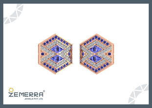 High Quality 14K Rose Gold Diamond Stud Earrings For Her