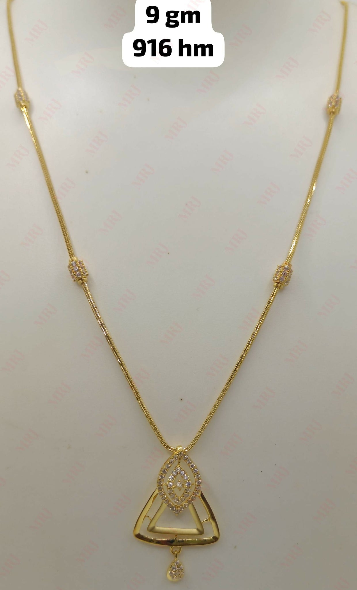 22kt CZ Chain Set Sarafa Bazar India