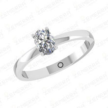 Oval Cut Solitaire Diamond Ring In 14K White Gold Sarafa Bazar India