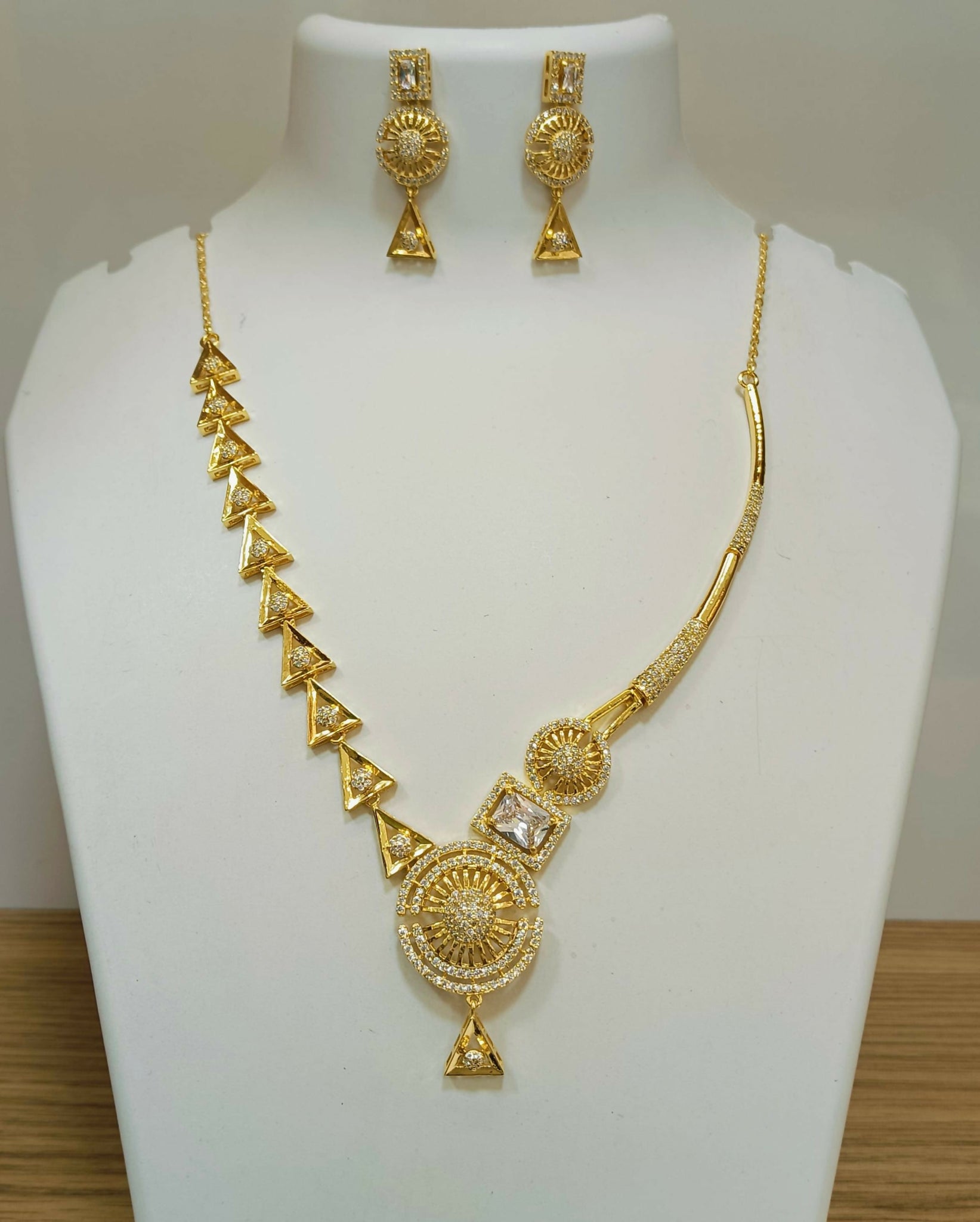 925 Silver Yellow Gold Plated Necklace Sarafa Bazar India