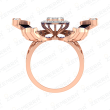 Trending 14K Rose Gold Diamond Butterfly Cluster Ring Sarafa Bazar India