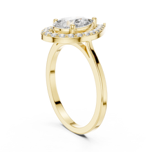 Pear Cut Lab Grown Diamond Women's Ring 9Kt Rose Gold LR-77 Sarafa Bazar India